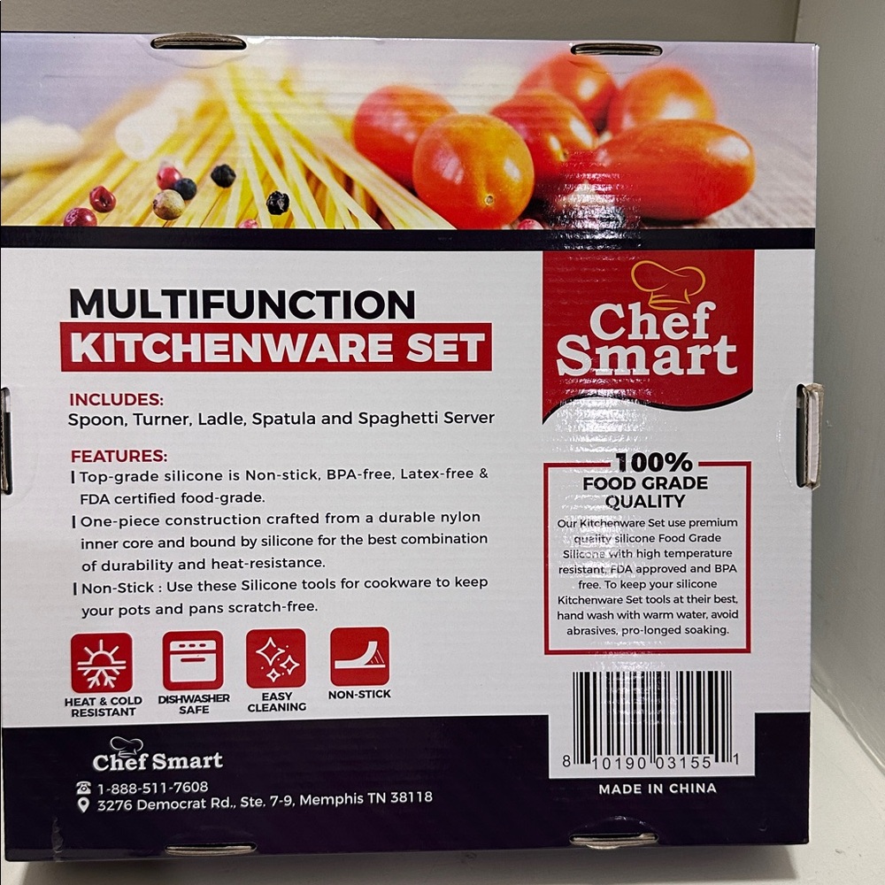 Chef Smart Green Silicone Kitchenware Set. New with tags still - Picture 2 of 4